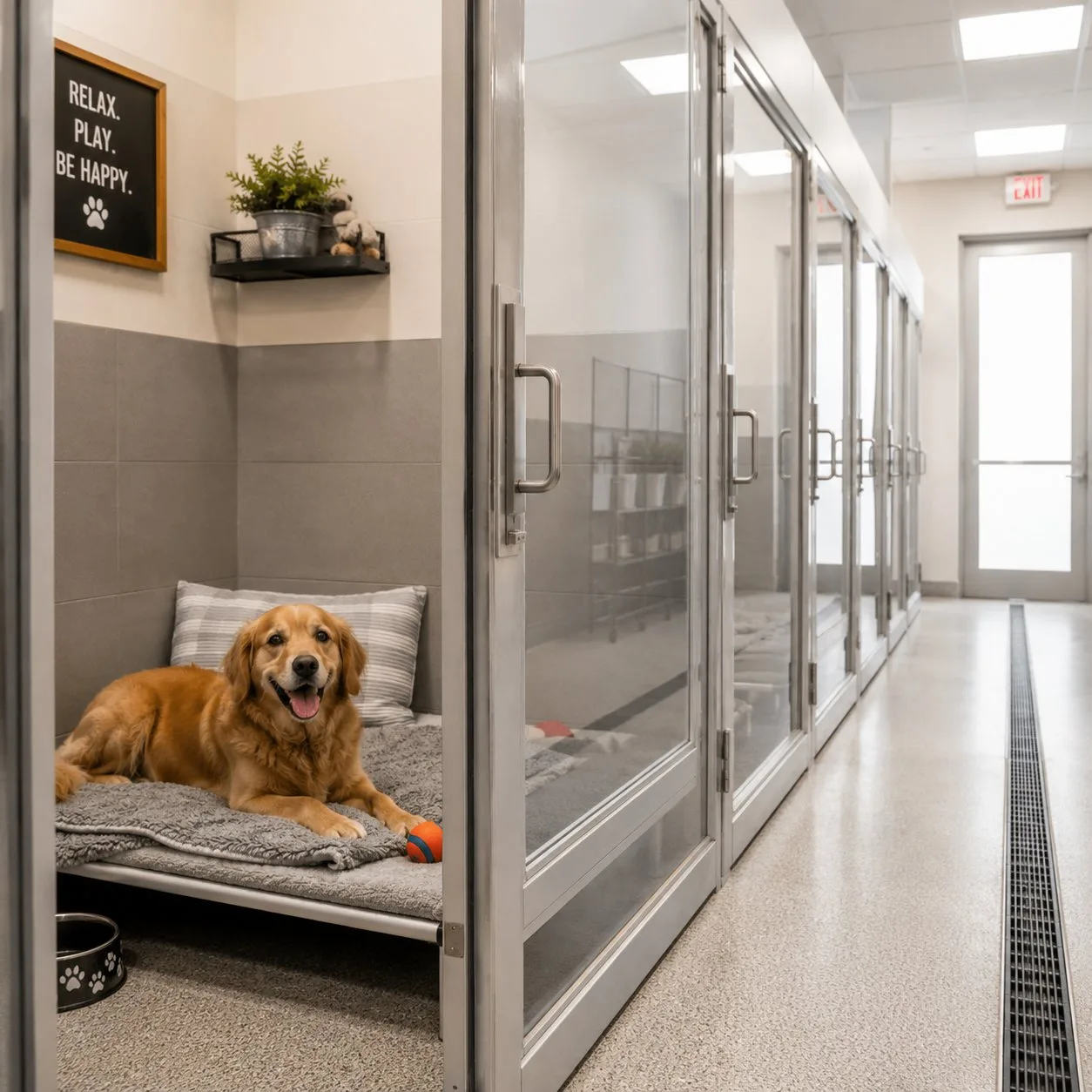 AC pet boarding facility at Little Angels Pet Clinic Chennai — safe comfortable kennels